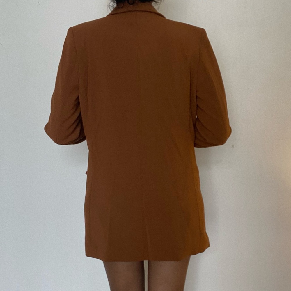 H&M brown double breasted blazer with gold buttons, oversized blazer - Picture 4 of 8